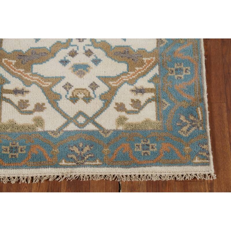 All-Over Oushak Indian Runner Rug Handmade Wool Carpet - 2'7"x 7'8"