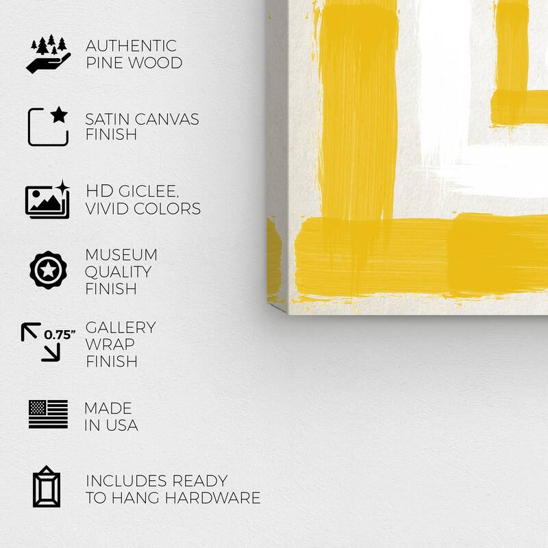 Wynwood Studio Prints Abstract Magical Thinking Yolk Yellow and Modern & Contemporary Wall Art Canvas Print