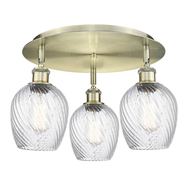 Innovations Lighting Salina - 3 Light 17" Flush Mount - Antique Brass