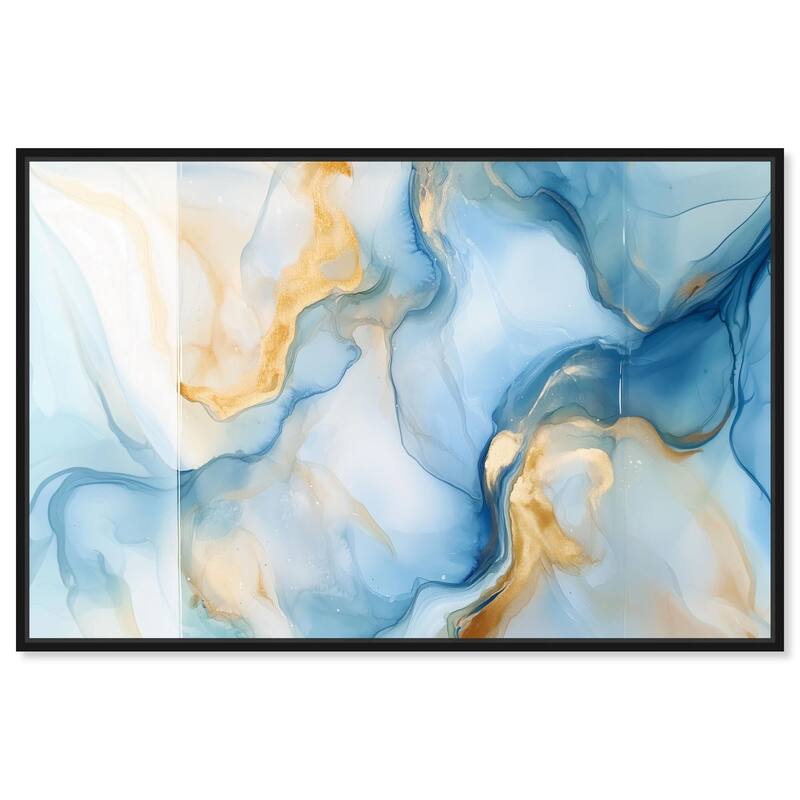 Blue Veined Gold Canvas by Art Remedy - Black - 15" x 10"