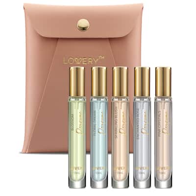 6pc Eau de Parfum Perfumes for Women Floral Fragrances with Leather Pouch - 6 pc