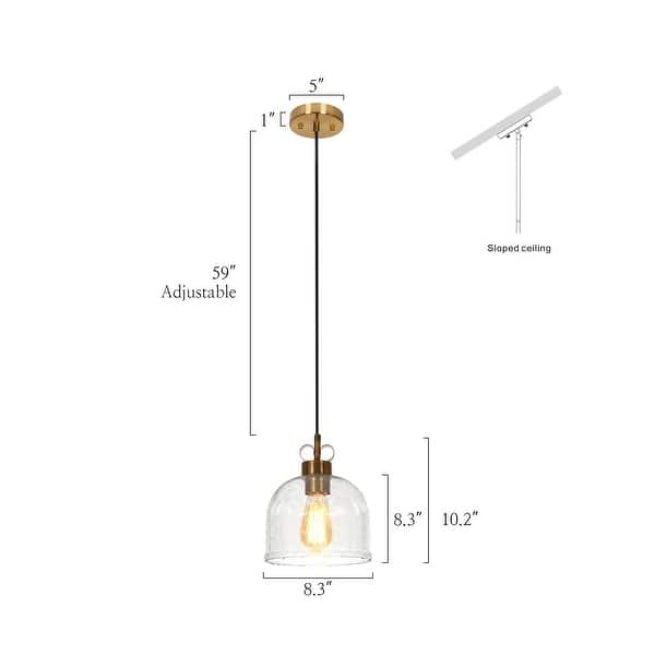 Cavitt Mid-century Modern Art Decor Pendant Light Farmhouse Chic Glass Kitchen Island Lighting - 8.3 inches