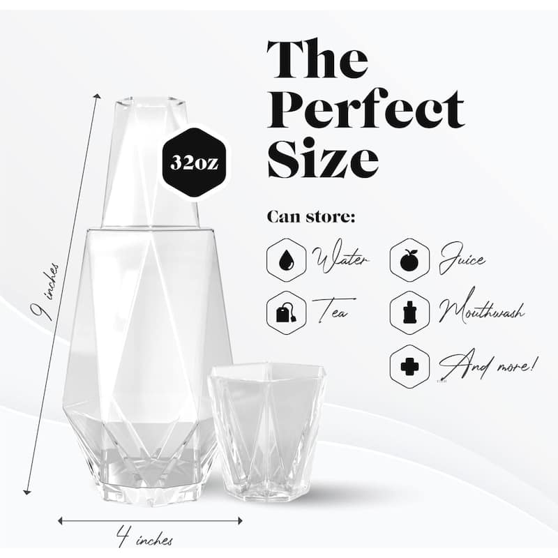 Geometric Gold Carafe Set - 37.18Oz