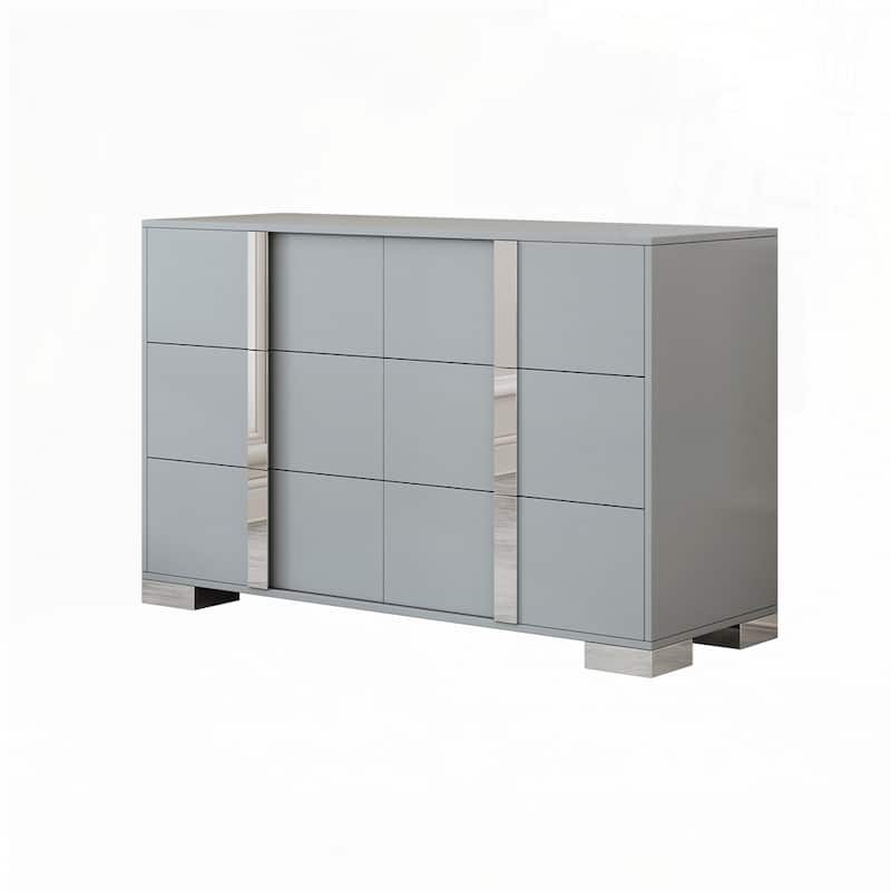Elegant Modern Dresser with Metal Handle