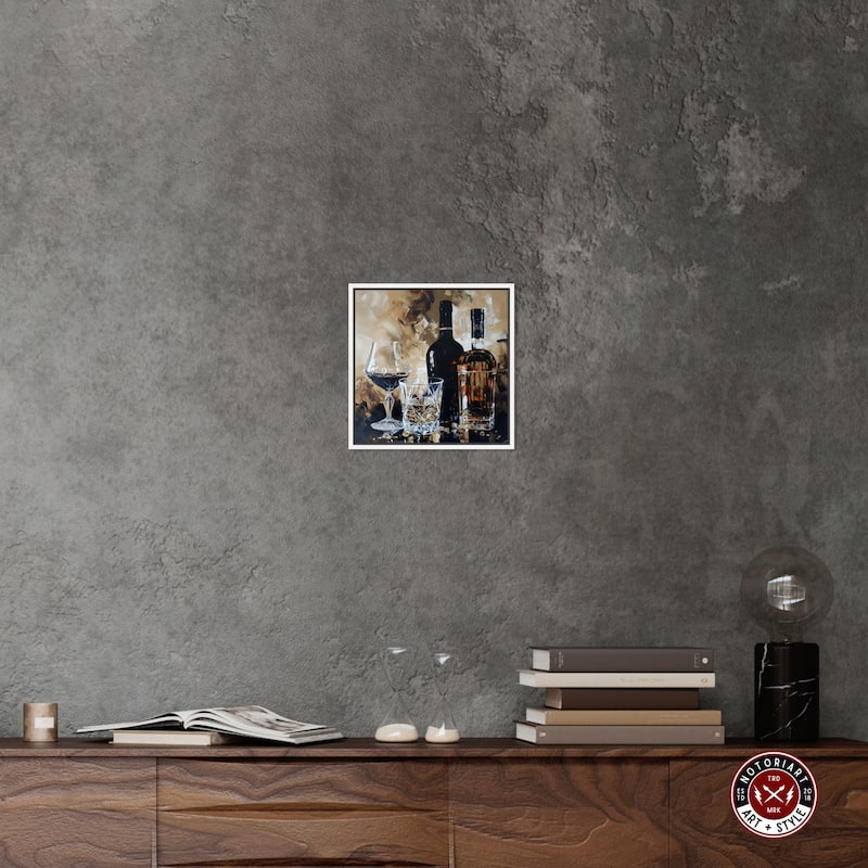 Notoriart His Favorite Drink Framed Bar Cart Art For Men