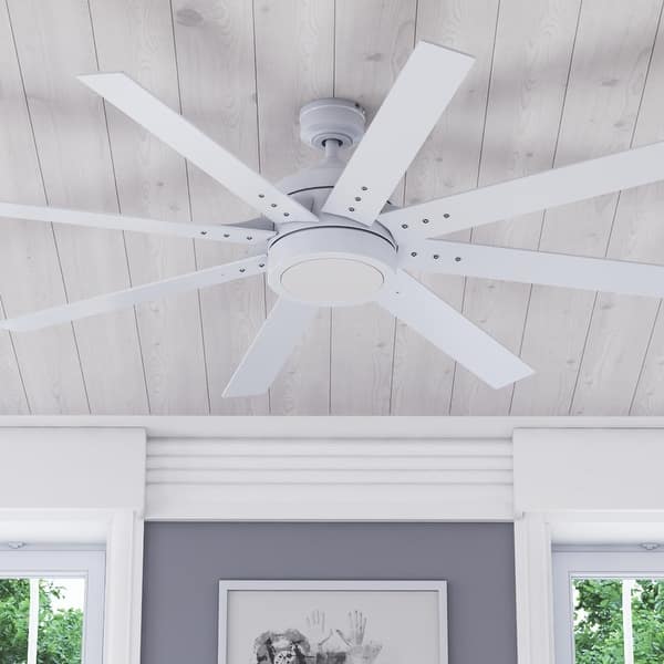 slide 1 of 12, 62" Honeywell Xerxes Indoor Modern Ceiling Fan with Remote, Bright White