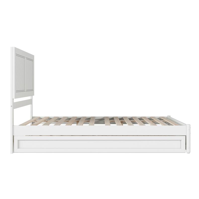 Clayton Platform Bed with Panel Footboard and Twin XL Trundle