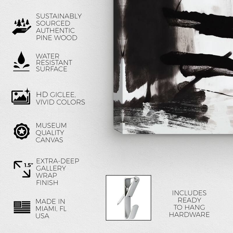 Wynwood Studio Abstract Back of Your Mind Black and Modern & Contemporary Wall Art Canvas Print