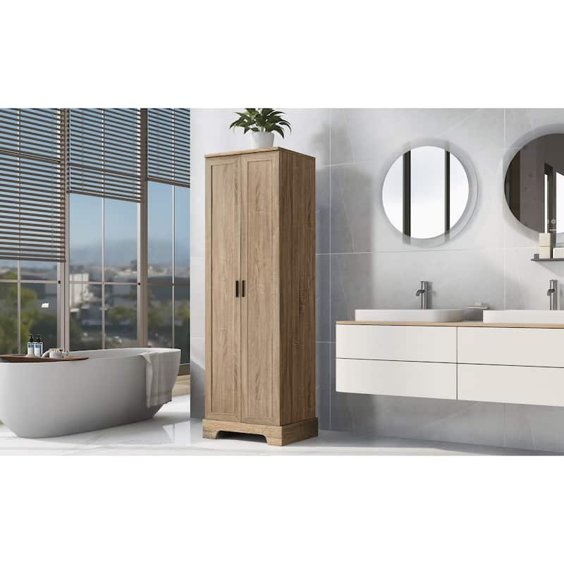 Roomfitters Storage Cabinet with Two Doors for Bathroom or Office, Adjustable Shelf and MDF Frame