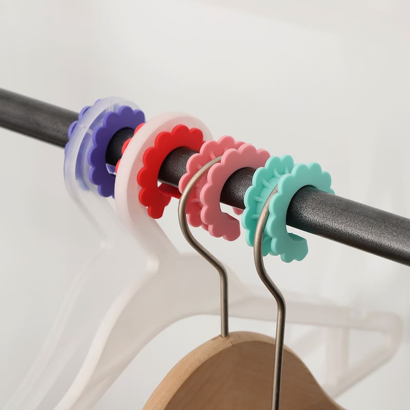 8Pcs Clothes Hanger Windproof Fixed Hook, Anti-Off Hanger Ring Hooks - 1.69"x0.67"