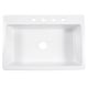 preview thumbnail 4 of 10, Jackson Crisp White Fireclay 33" Single Bowl Drop-In Kitchen Sink with 4 Holes