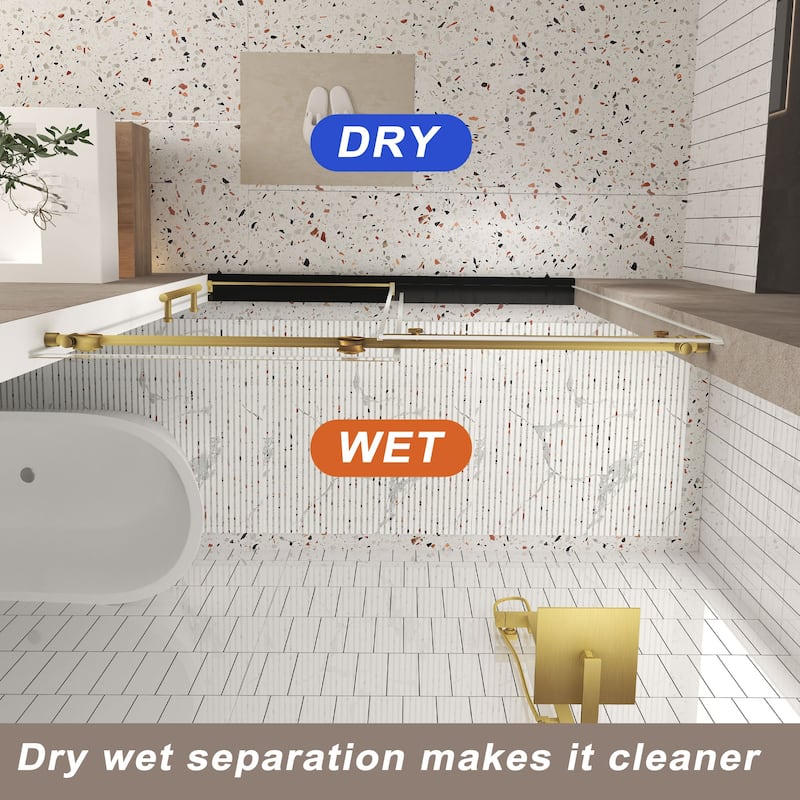 60" x 76" Sliding Frameless Shower Door - 60'' x 0.31'' x 76''