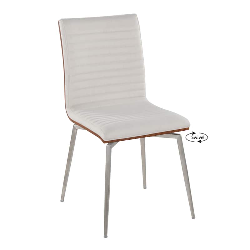 Strick & Bolton Tyra Dining Chair with Swivel (Set of 2) - Cream