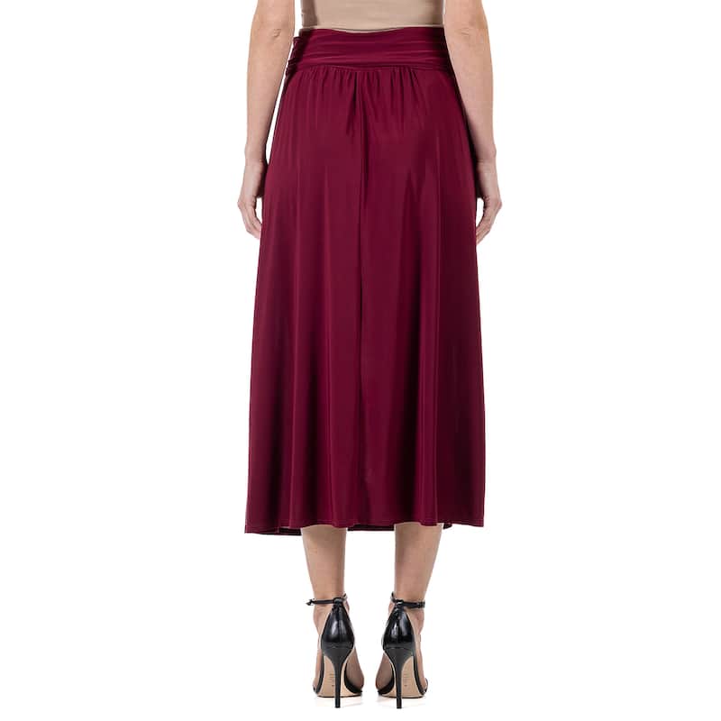24seven Comfort Apparel Womens Foldover Maxi Skirt With Pockets