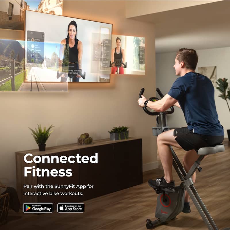 Sunny Health & Fitness Foldable Magnetic X-Bike Pro - SF-B223011 - Black - 33.5*21.7*52.6