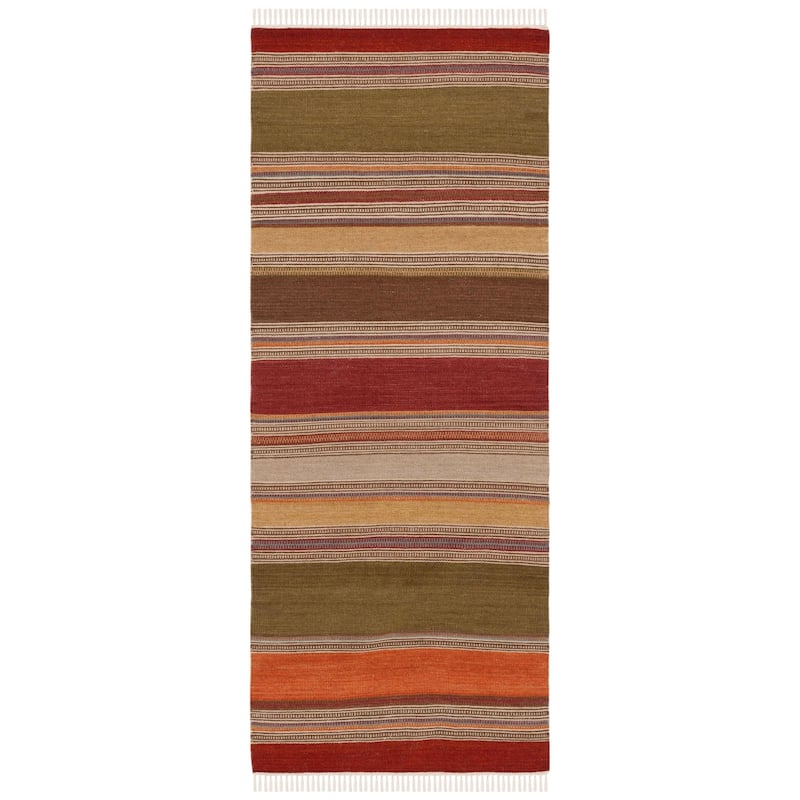 SAFAVIEH Handmade Striped Kilim Tarah Stripe Wool Rug with