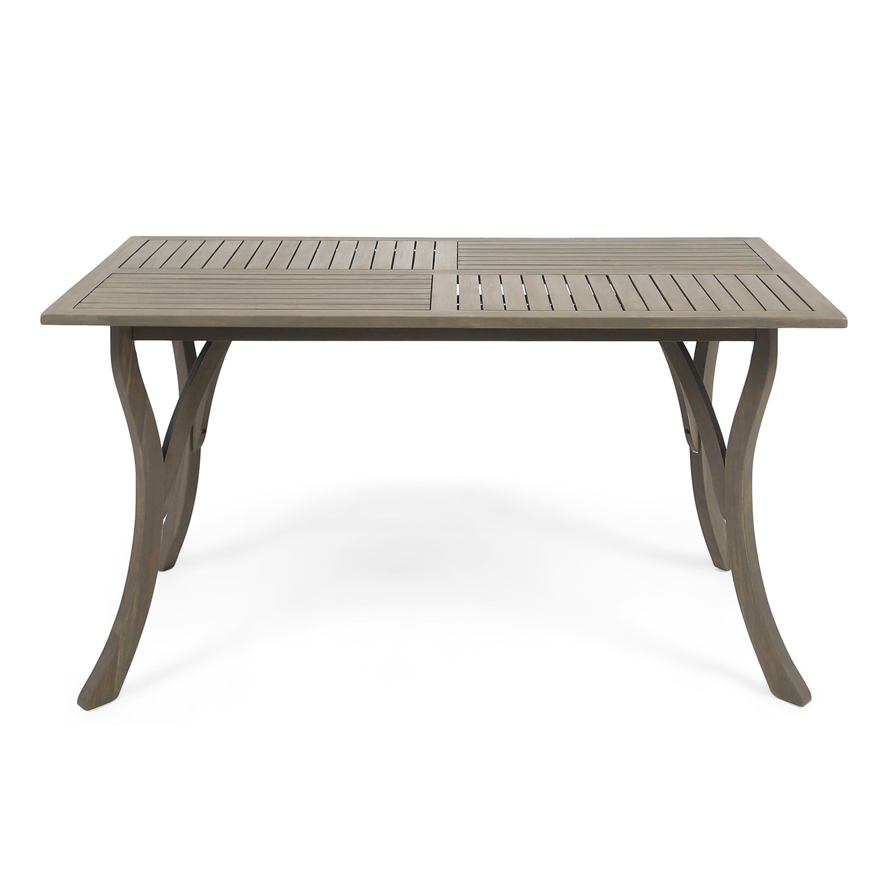 Hermosa Outdoor Acacia Wood Rectangle Dining Table (ONLY) by Natural - Picture 9 of 15
