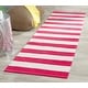 preview thumbnail 29 of 148, SAFAVIEH Handmade Montauk Caspian Stripe Cotton Flatweave Rug 2'3" x 11'7" - Red/Ivory