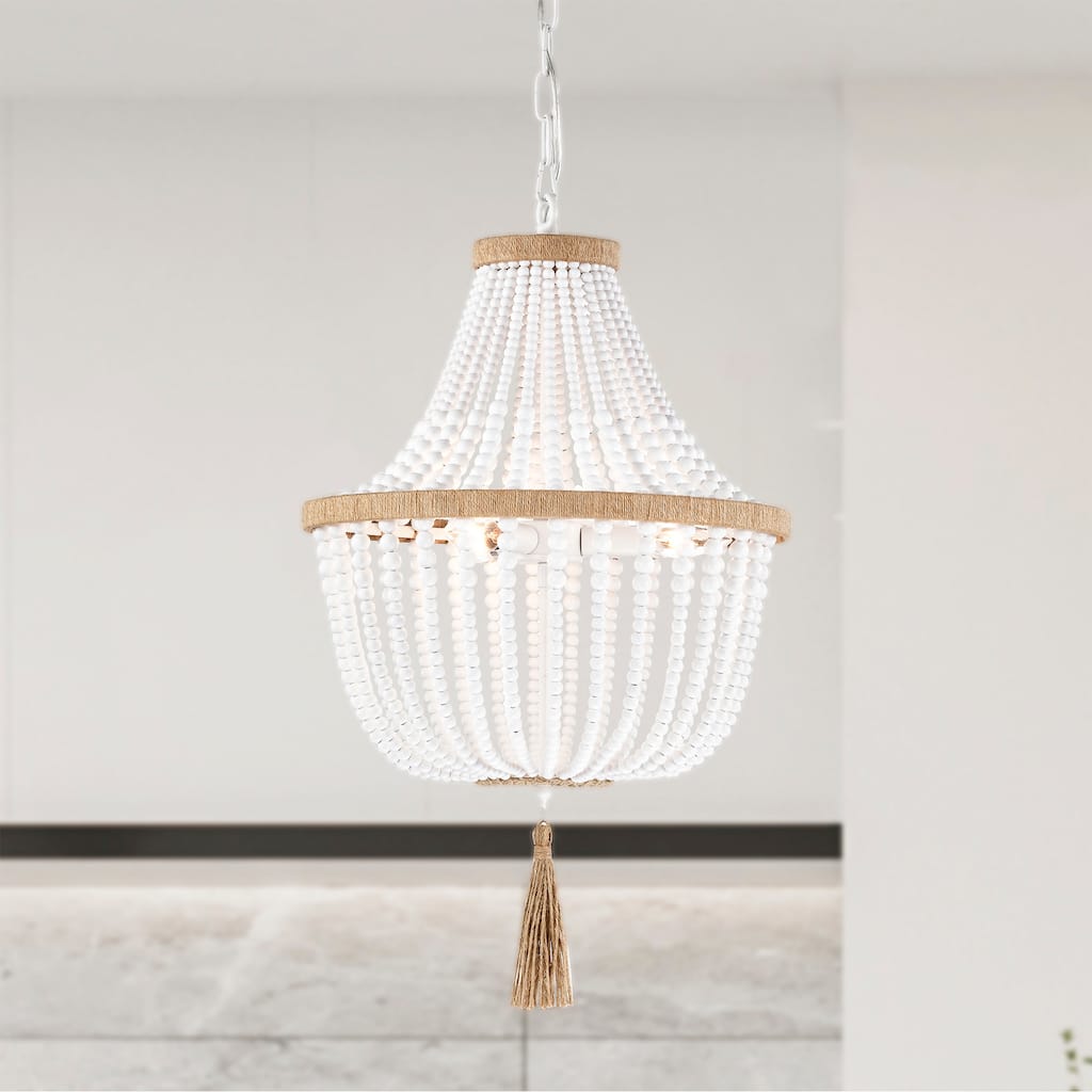 Sotho 16 Inch Beads Bohemian Chandelier with Light