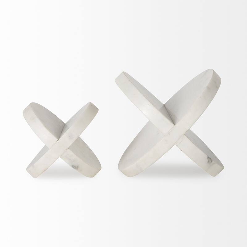 Sophia 5.5 L x 5.5 W x 8.5 H White Marble Decor Stand