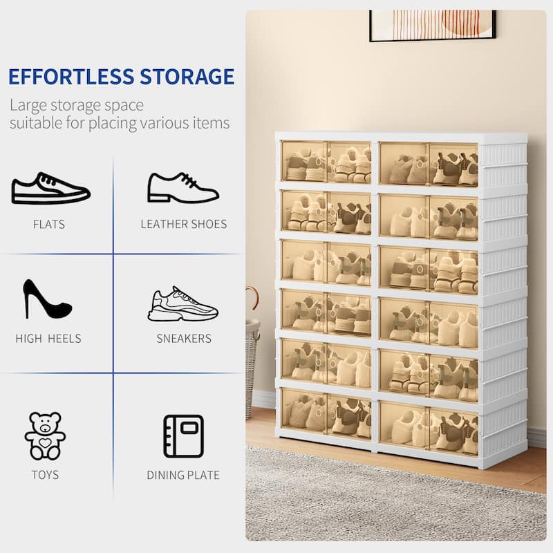 24 Pairs/32 Pairs Shoes Stackable Shoe Storage Box