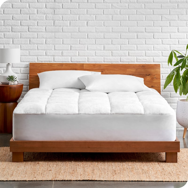 Bare Home Pillow-Top Reversible Mattress Pad - White