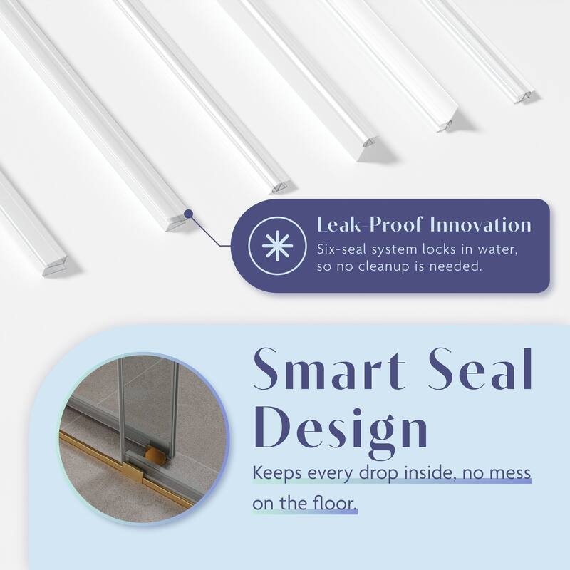 VS Series 62" - 66" W X 78" H Soft Closing Frameless Double Sliding Shower Doors With 3/8" Clear Tempered Glass