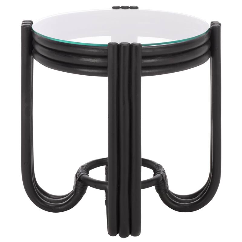 SAFAVIEH Home Bilian Round Accent Table - 18"W x 18"D x 18"H - Black