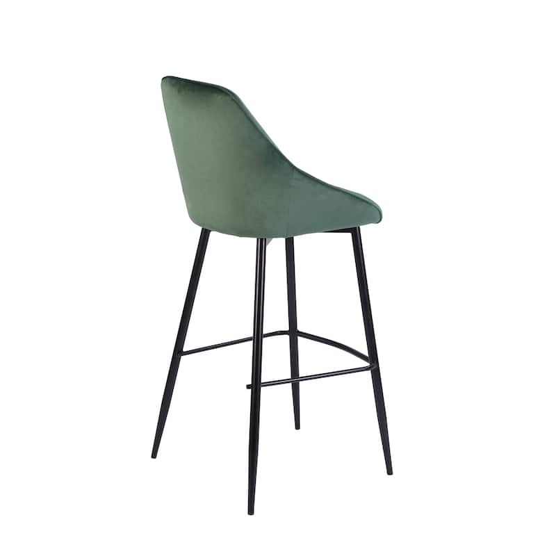 Porthos Home Ugo Bar Stools Set of 2, Velvet Upholstery, Iron Legs