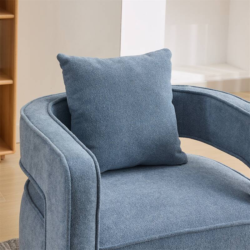 29.1" Swivel Accent Chair with Weathered Wood Base