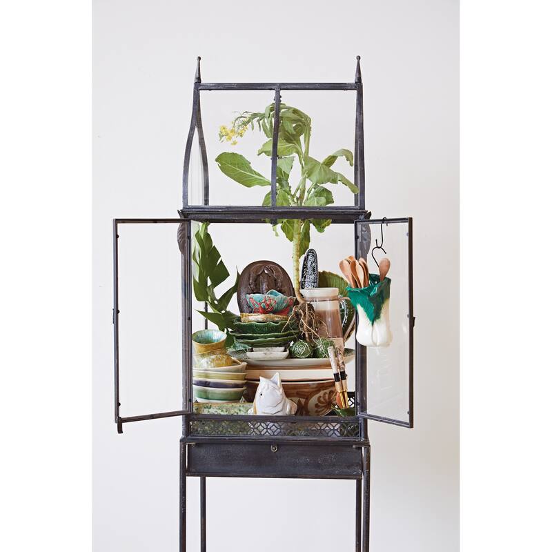 Metal and Acrylic Display Case and Terrarium with Legs - 21.3"L x 21.3"W x 74.8"H