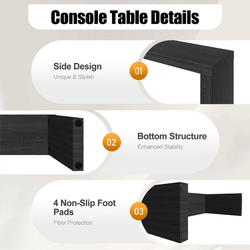 58''Modern Wooden Long Console Table for Entryway and Living Room