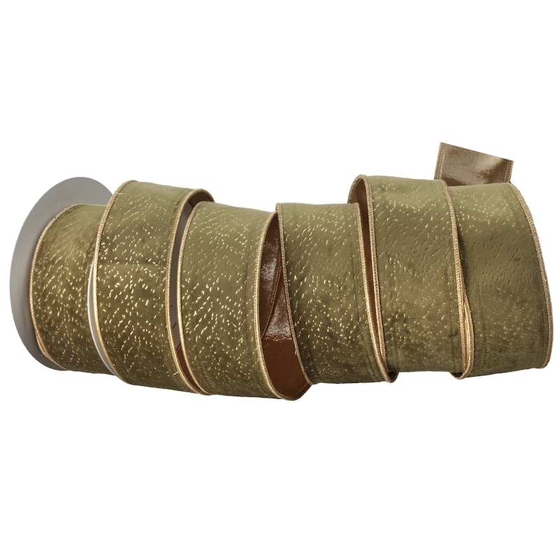 2.5"X10Y Foil Print Velvet Ribbon