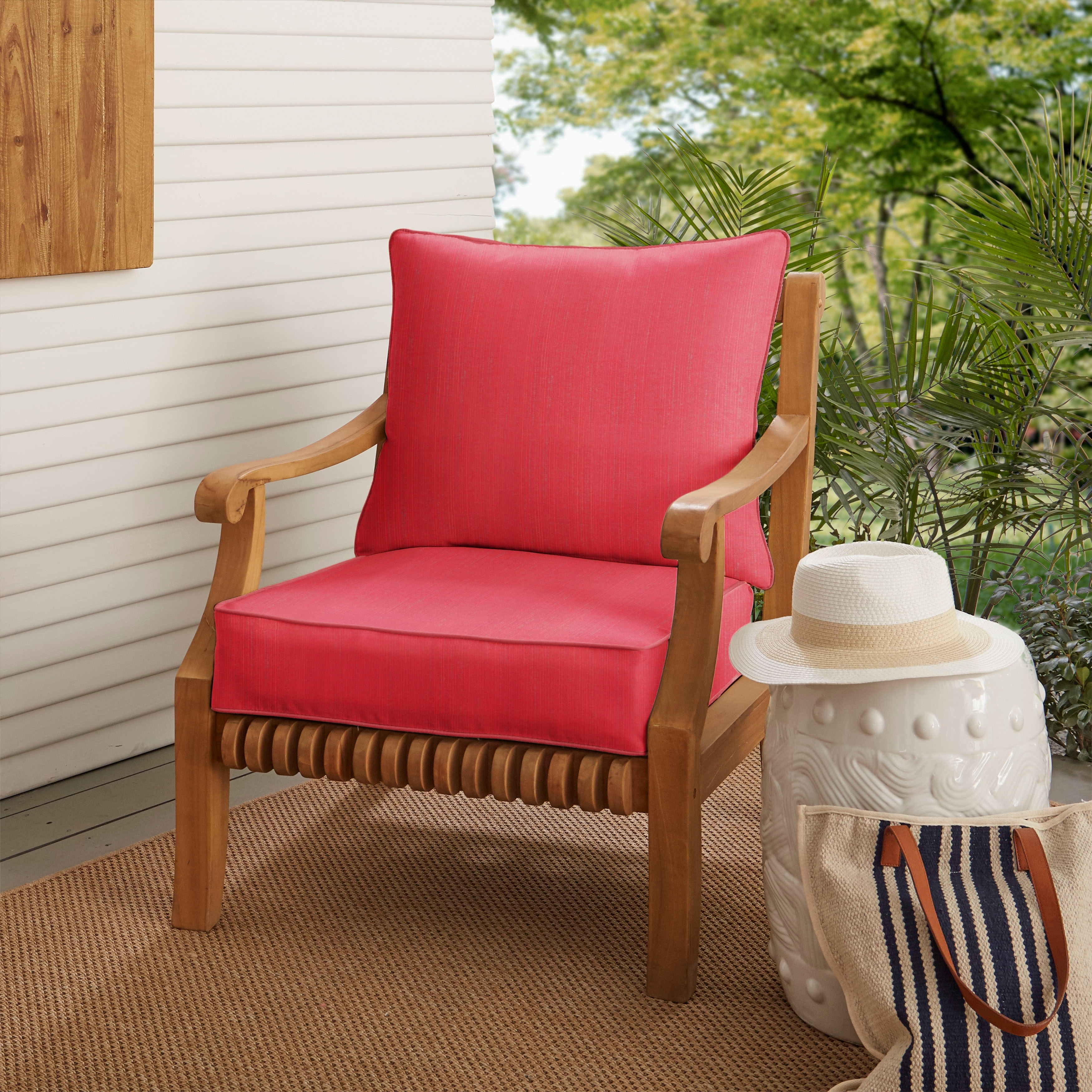 Kokomo Solid Color Sunbrella Fabric Lounge Pillow and Cushion Set