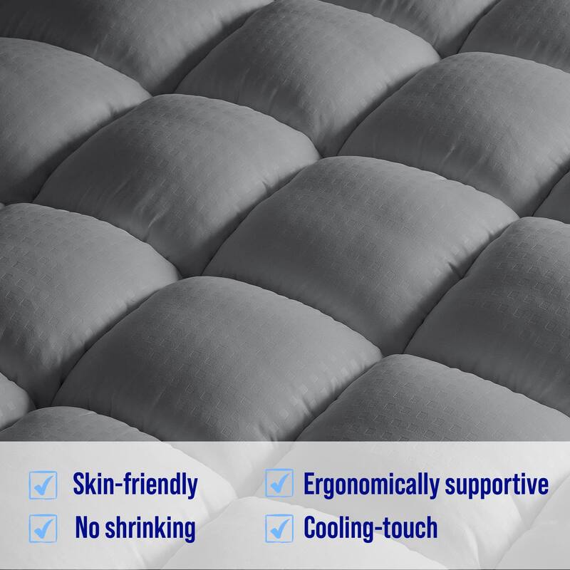 Extra Thick&Down Alternative Mattress Topper With 8-21 Inch Deep Pocket
