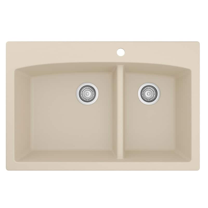Karran Drop-In Quartz Double Bowl Kitchen Sink