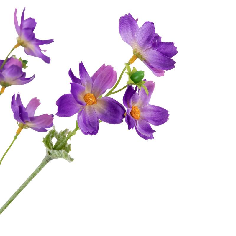 Baby Cosmos Artificial Silk Floral Spray - 27.5" - Purple