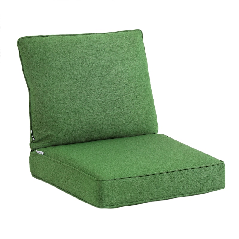 Outdoor 4.9" Thick Cushion Set with Back Cushions and Seat Cushions - Grass Green