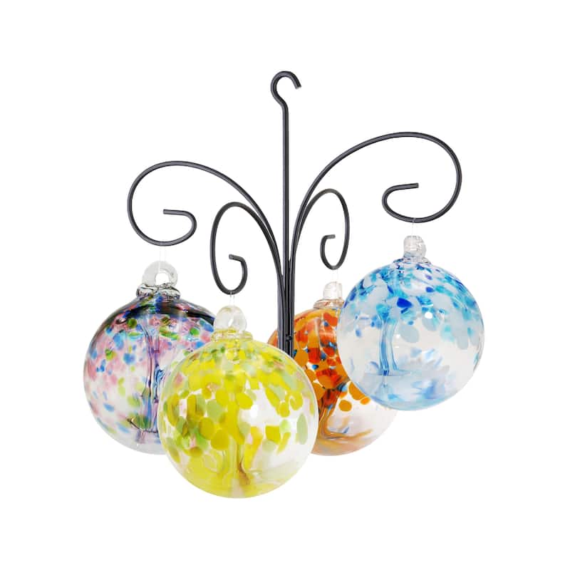 Tree Of Life 4 6In Hand Blown Glass Balls With Hanger