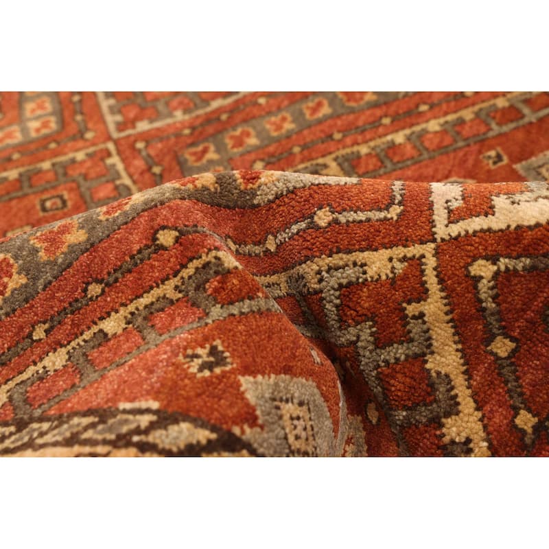 ECARPETGALLERY Hand-knotted Jules Sultane Dark Copper Wool Rug - 7'10 x 9'9