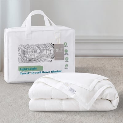 Hotel Luxury Down Cooling Blanket, Breathable Silky Soft & Smooth Lyocell Fabric
