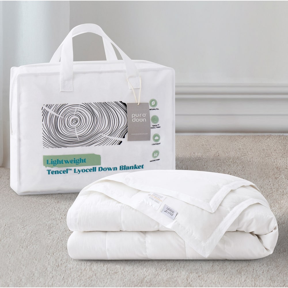 Hotel Luxury Down Cooling Blanket, Breathable Silky Soft & Smooth Lyocell Fabric