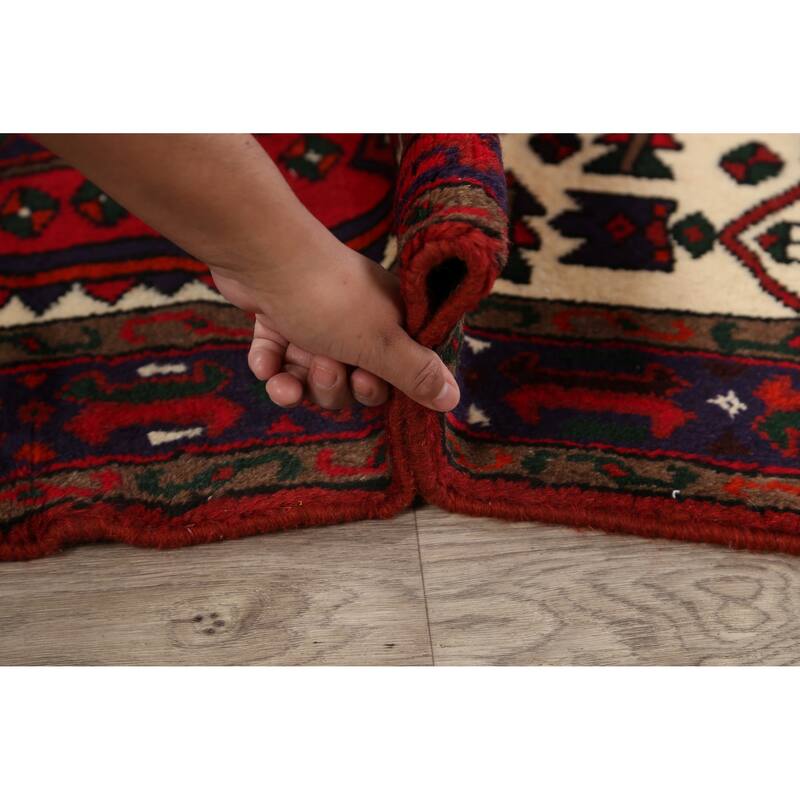 Tribal Geometric Hamedan Persian Traditional Area Rug Wool Handmade - 3'2" x 5'6"