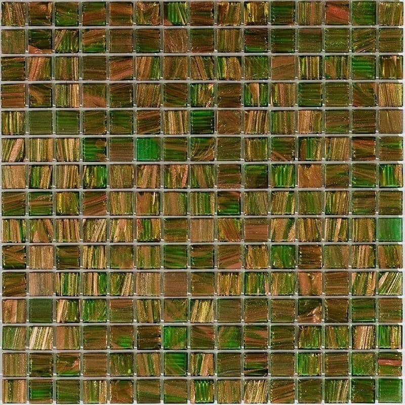 Apollo tile 12" x 12" Celestial Glossy Green Gold Glass Tile (20 sq ft/case) - 20 Pack