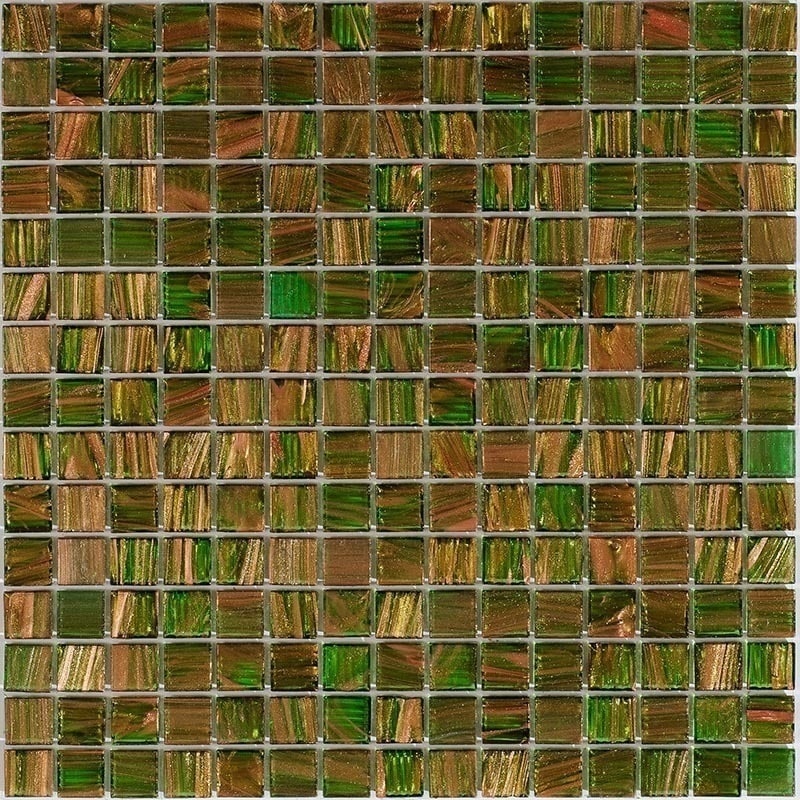 Apollo tile 12" x 12" Celestial Glossy Green Gold Glass Tile (20 sq ft/case) - 20 Pack