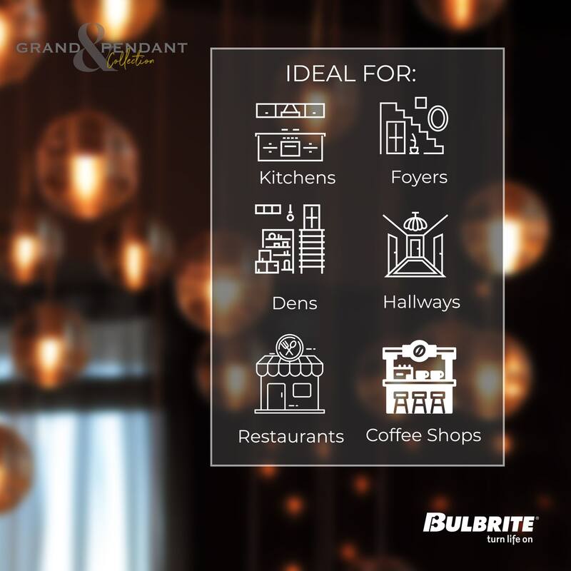 Bulbrite LED Grand Bulb and Pendant Kit of (1) 4 Watt Clear Glass 15" Beehive Shaped Bulb
