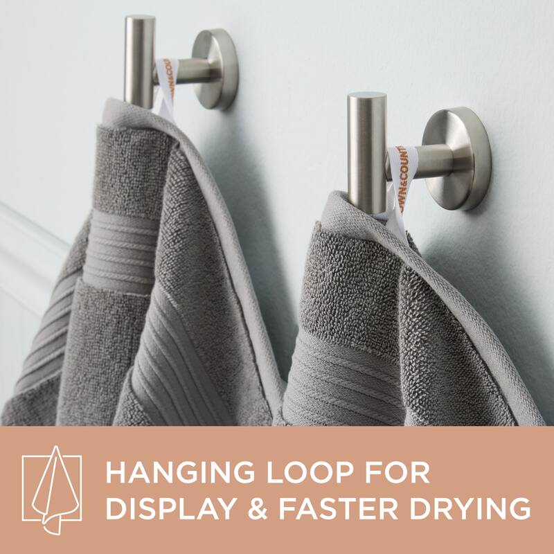 TOWN & COUNTRY EVERYDAY 4-Piece Solid Dobby Border Washcloth Set, 13x13-Inch, 100% Cotton