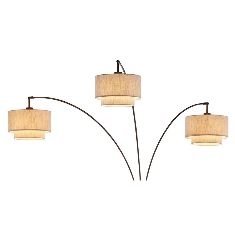 Artiva 10.5"Dia X7"H Premium Double Drum Linen Shade(3 Set) -Tan