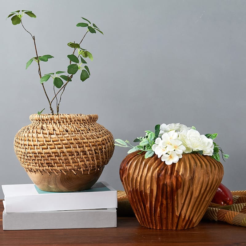 Home Soft Things Royal Ulir Vase Decorative Wooden Vase