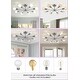 preview thumbnail 54 of 71, Modern Vintage Glam Metal Sputnik Semi - Flush Mount Ceiling Light